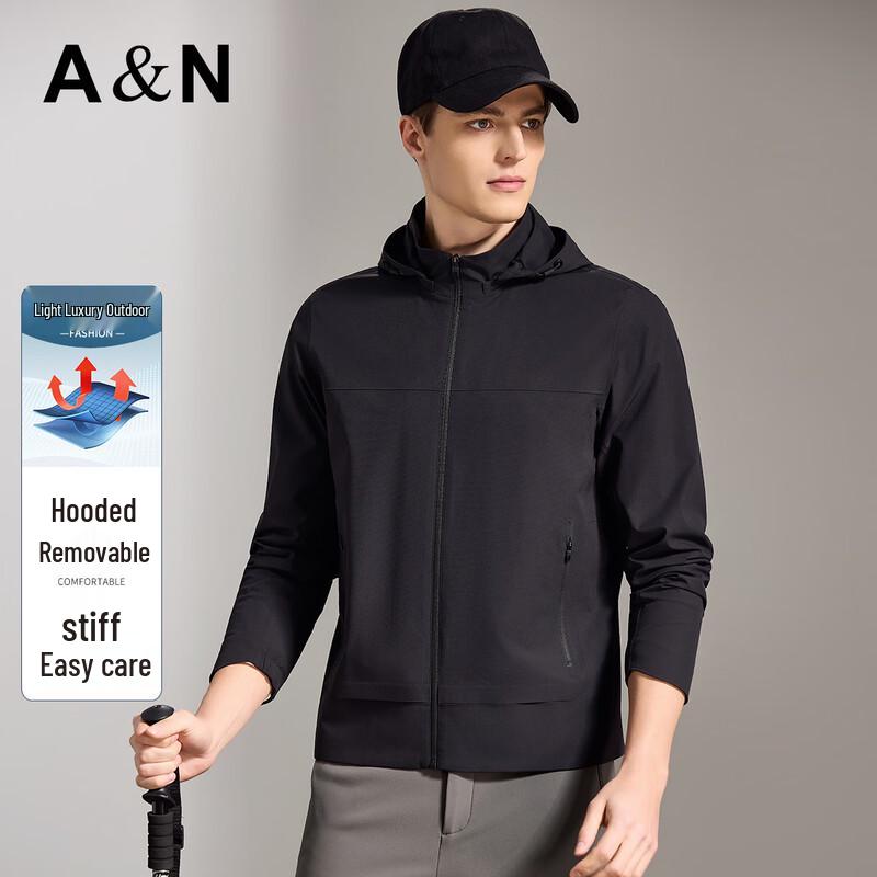 Antonio Men's Detachable Hood Windproof Casual Jacket