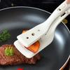 Export 2-in-1 Bratpfannen-Wendeheber-Klammer Silikon Multifunktionaler Steak-Clip Bratfisch Edelstahl Bratpfannenkuchen-Wendeheber Lebensmittelzange