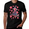 Dancer And Pink Flowers Tshirt Casual Holiday Short Sleeve Tee