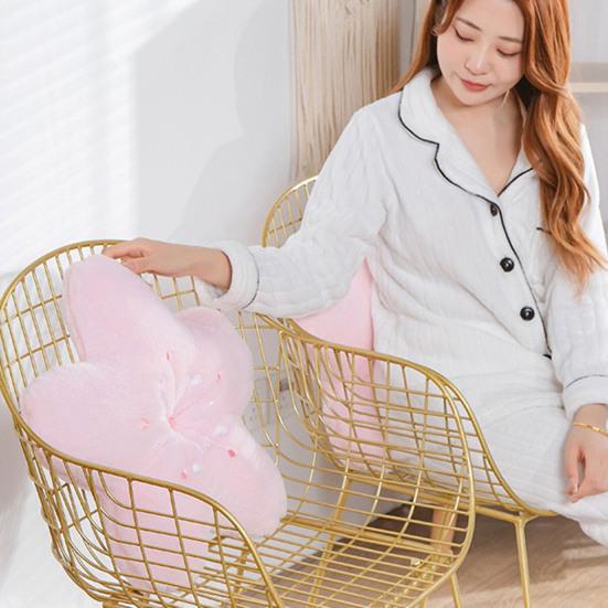 Plush Toy Cherry Blossom Shape Comfortable Touch Full Filling Smell-less Fine Workmanship Cushion No Deformation Kawaii Flower Plush Pillow Household