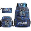 3pz Zaino Jujutsu Kaisen Ragazzi Ragazze Anime Mochila Zaino Scolastico Studente con Borsa a Tracolla Astuccio Viaggio Quotidiano Rucksack