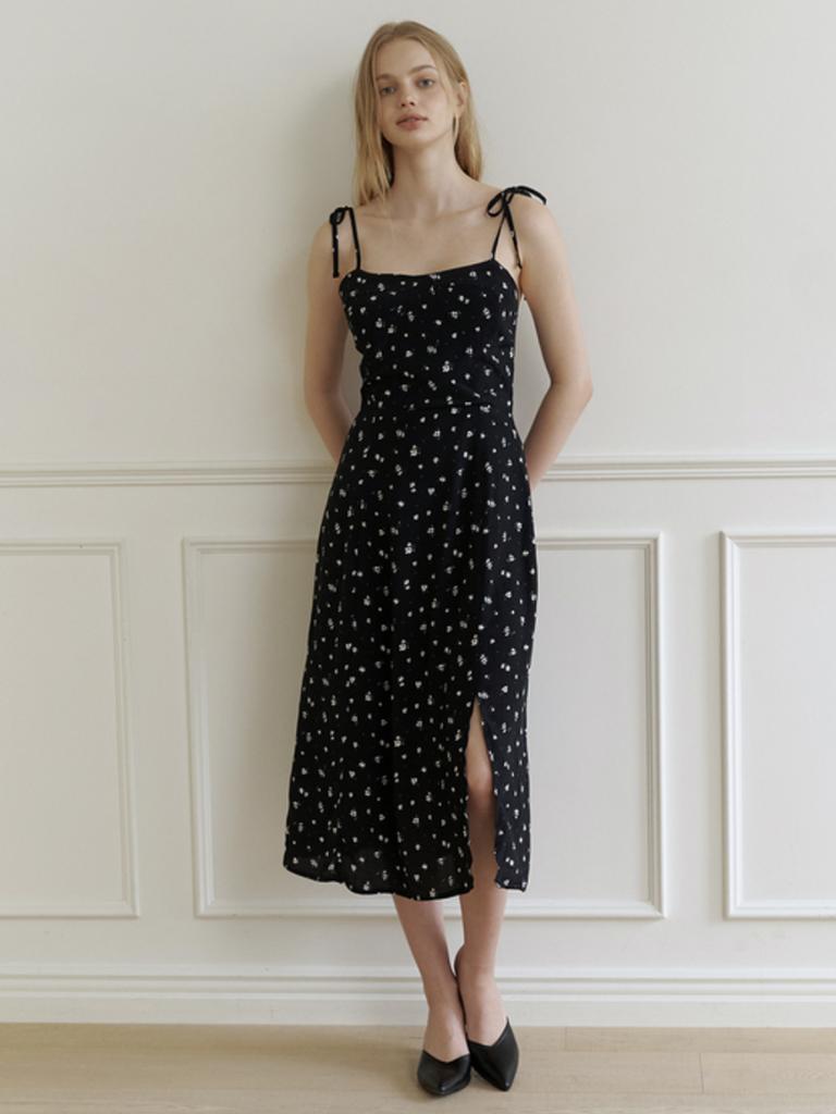 KINDABABY Bloom Flower Ribbon Dress - Black
