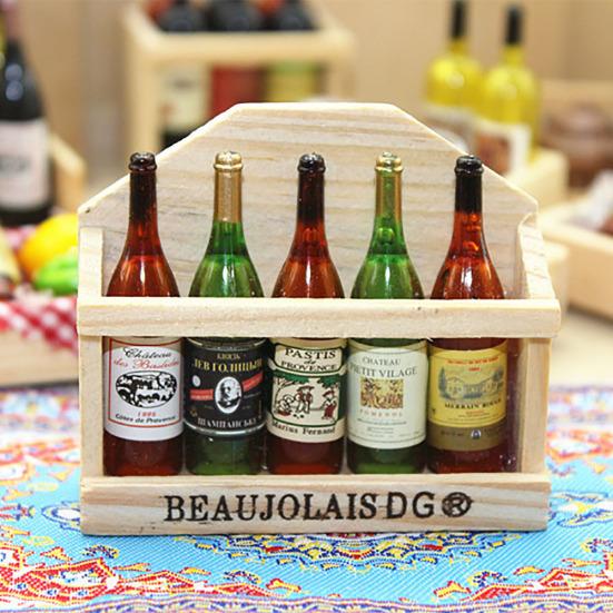 Magnetic Miniature Fridge Sticker Dollhouse Plastic Fruit Wine Glass Accessories