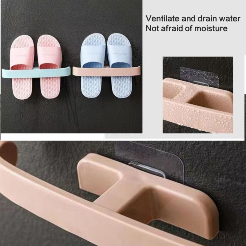 Plastic Wall Mount Shoe Holder 5Pcs No Drill Installation Water Resistant Design Slipper Hanger Rack for Modern Homes