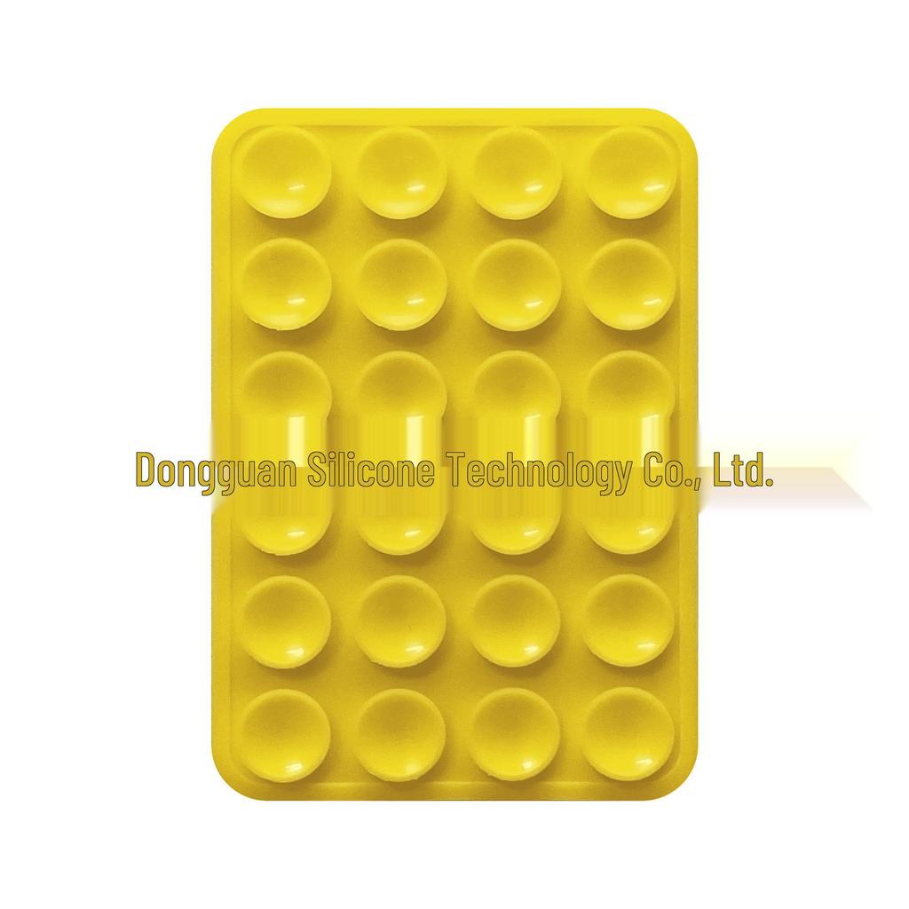 Black Silicone Anti-Slip Phone Stand: 24 Portable, Minimalist Suction Cup Stickers