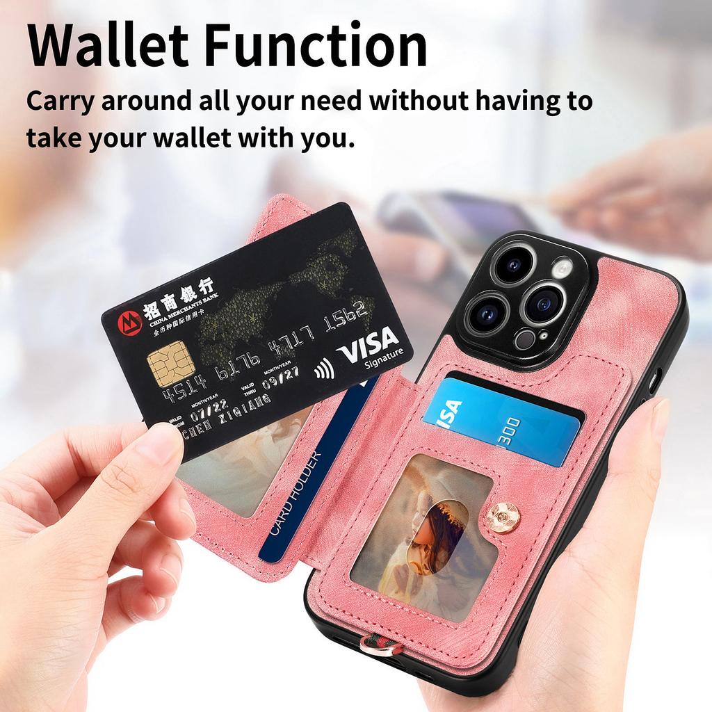 Anti-theft Wallet Finger Ring Holder Magnetic Flip Leather Case For iPhone 15 14Plus 13 12 11Pro XSMax /Samsung S23 S22 S21 S20 Ultra Plus A14 A54 A53