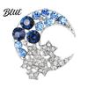 Charm Enhancing Brooch Moon Stars Design Sparkling Rhinestone Alloy Clothes