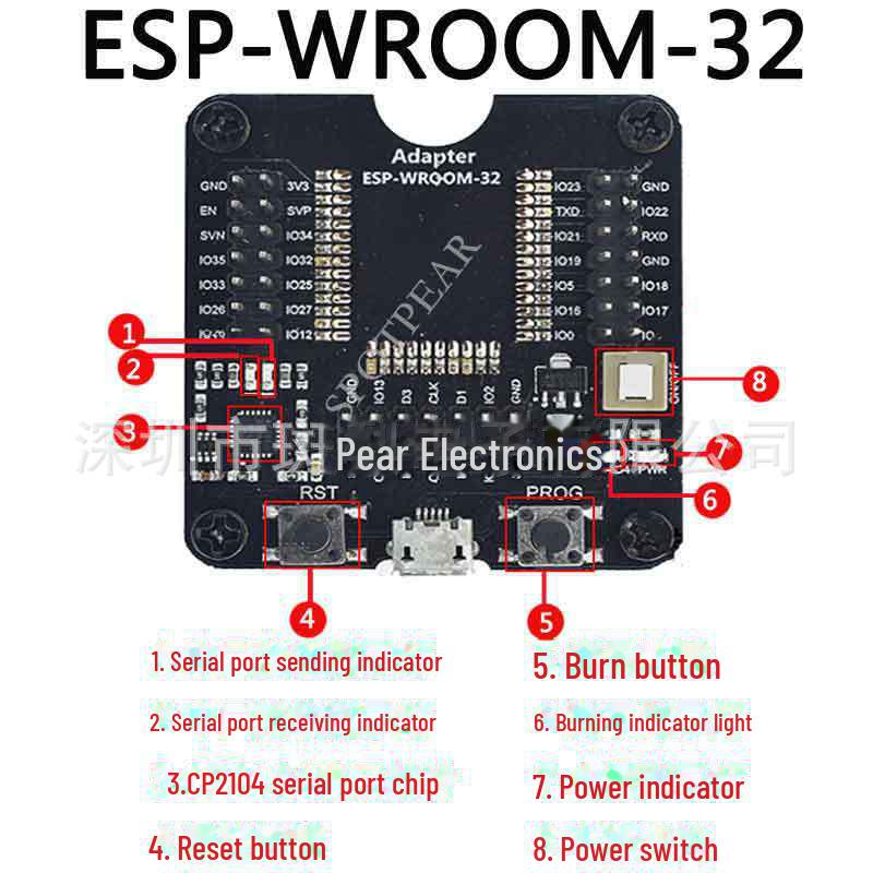 ESP32/ESP8266 Test Board for ESP-WROOM-32 One-Click Download