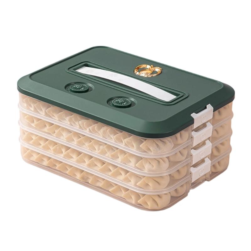 Convenient Multiple Layer Cookie and Dumpling Organizers With Clear Designs and Handle Space Saving Kitchen Supplies