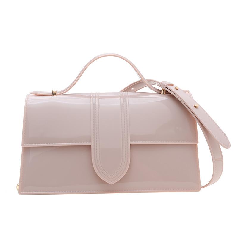 225 summer new solid color jelly bag simple portable shoulder oblique span women's bag underarm mail carrier versatile small bag