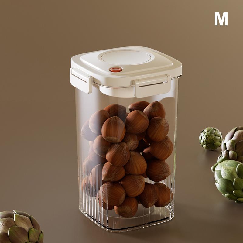 Vacuum Sealed Tank Plastic Vacuum Coffee Beans Jar Kitchen Cereals Storage Box Moisture-proof Fresh-keeping Tea Canister+