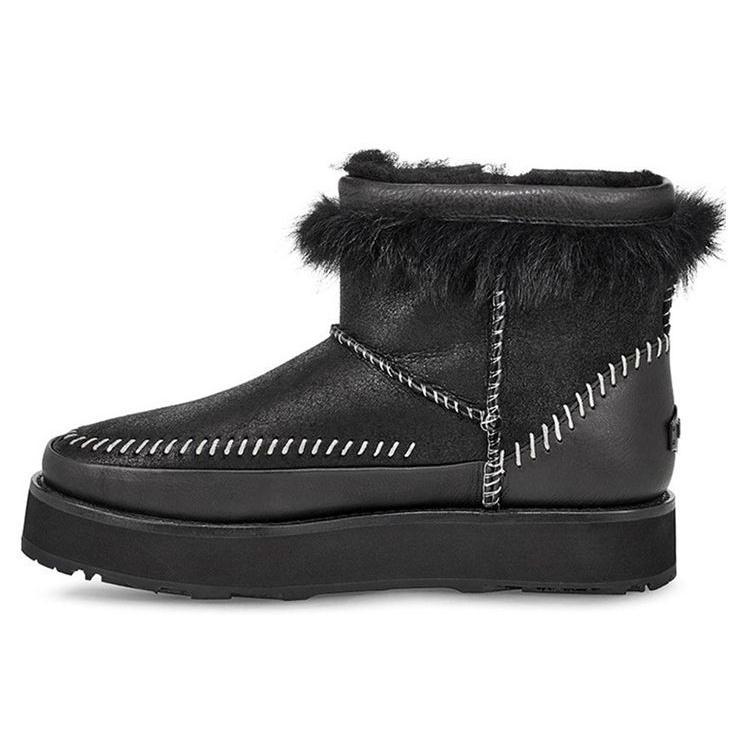 (WMNS) UGG Fluff Punk Boot Fleece Lined Black Women s 1102950-BLK EU 36
