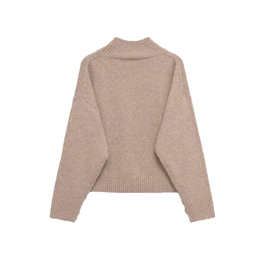 European and American style, new women's fashion, versatile, cross-border export soft stand-collar knitwear