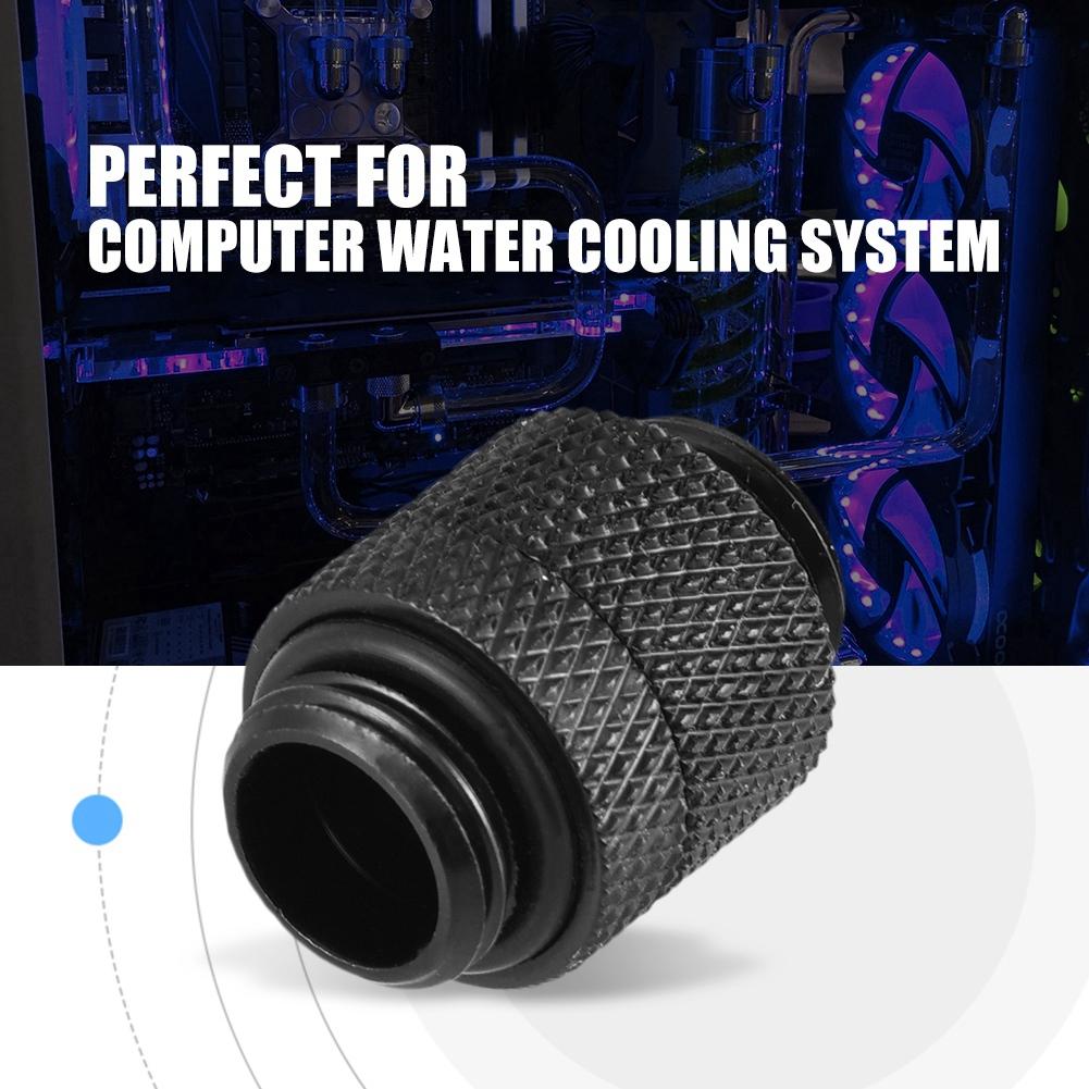 Brass G1Celsius4 Thread 360 Degree Tube Adapter for Computer Water Cooling System Black