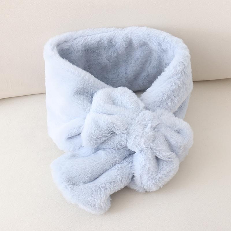 Japanische Süße und Niedliche Mädchen Pelzige Ohrenschützer kawaii einfarbig Vielseitiger Schal mit Schleife Winter Neu Warmes Zubehör Handschuhe