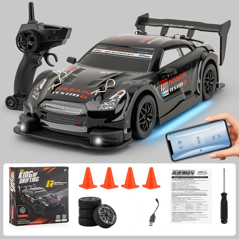 Rechargeable 4-wheel Drive Remote Control Drift Racing Car 1:20 Scale 20KM/H High Speed 2.4G Dual Mode RC Vehicle Durable Body Hobby Toy Gift for Boys