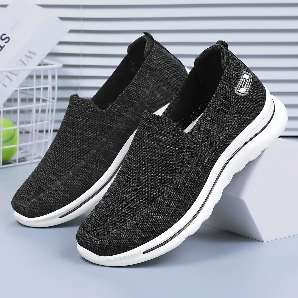 Pánské letní ležérní tenisky protiskluzové prodyšné pletené vycházkové boty nízké lehké mokasíny pracovní obuv pro muže pohodlné běžecké boty