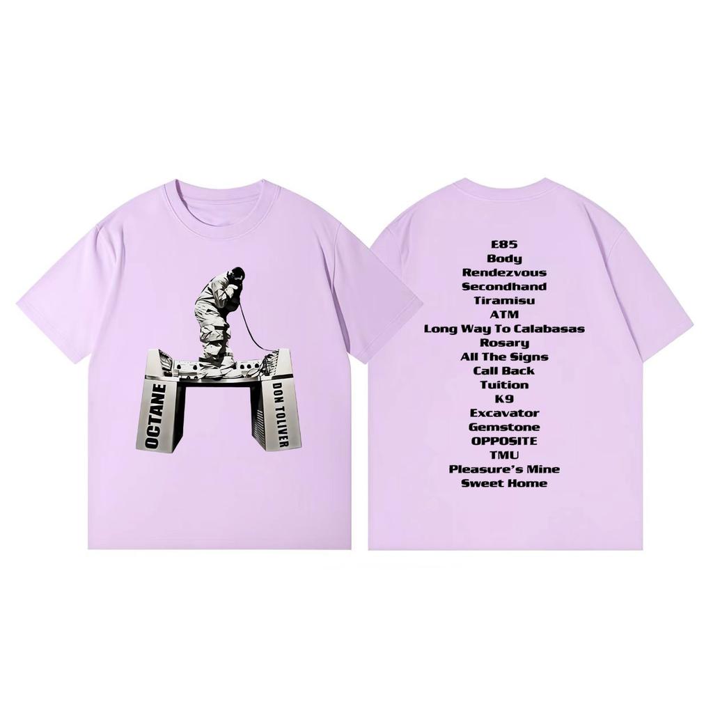 Raper Don Toliver Koszulka z Merchem z Albumu Octane Moda Hip Hop Vintage Koszulki z Krótkim Rękawem Unisex Damskie Codzienne Oversize Koszulki