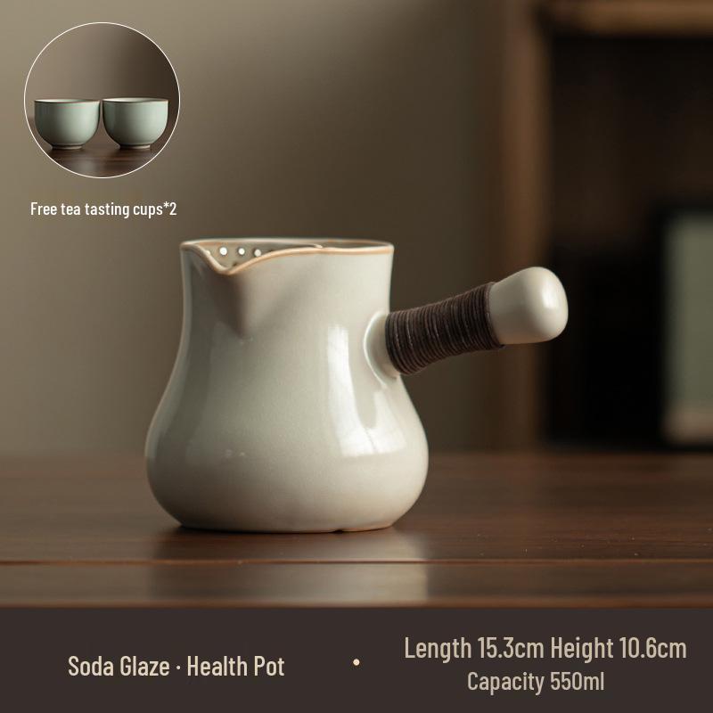 Clay Tea-Boiling Set: Charcoal Stove & Side-Handled Pot for Outdoor & Household Use.