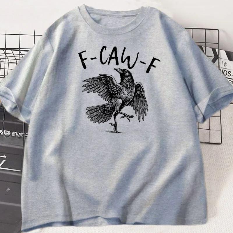Lustiges Krähen T-Shirt Schwarzer Rabe Liebhaber T-Shirt Gothic Kurzarm Tee Mode Grafik T-Shirts Oberteile Damenbekleidung Streetwear