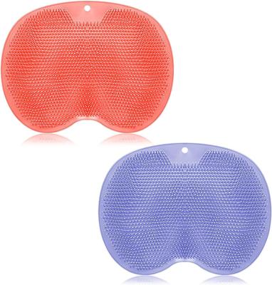 Toilet And Shower Foot & Back Scrubber Mat with Suction Cups – Wall-Mounted Silicone Exfoliating Foot Brush & Back Washer for Dead Skin Removal –
