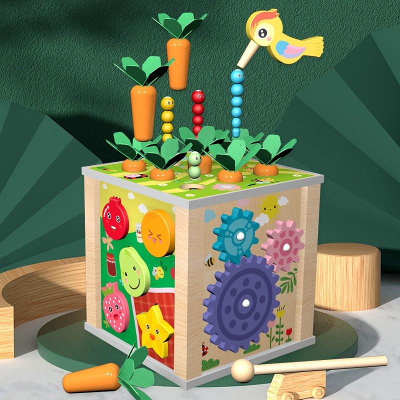 Educational Toys for Infants and Children Multifunctional Beads Intellectual Box Sets Pillar Gears Geometric Pairing Shape Cognitive Toys