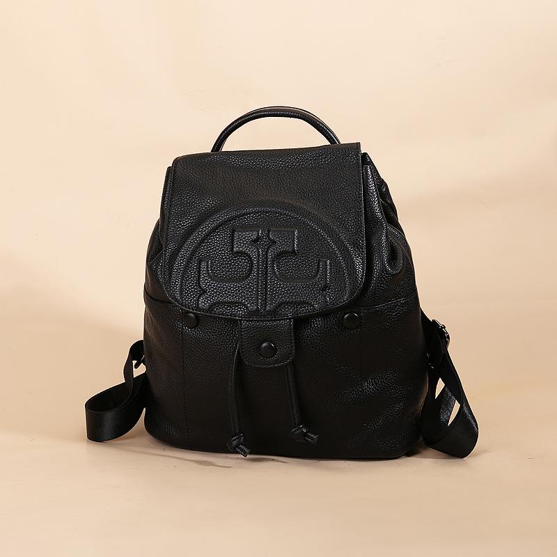 Plecak z prawdziwej skóry męski i damski jednolity kolor duża pojemność plecak studencki zaawansowany zmysł niszowy torba outdoorowa rekreacyjna podróżna