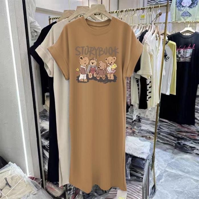 

Свободное платье большого размера в корейском стиле для женщин с двойными карманами и рукавами-крылышками 4XL светло-коричневого