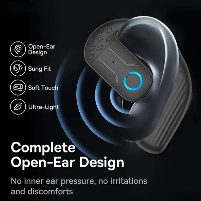Wireless Bluetooth 5.4 Earphone 180° Rotation Ear Hook HIFI Stereo With MIC HD Call Open Single Ear Headset For Game Music Sport