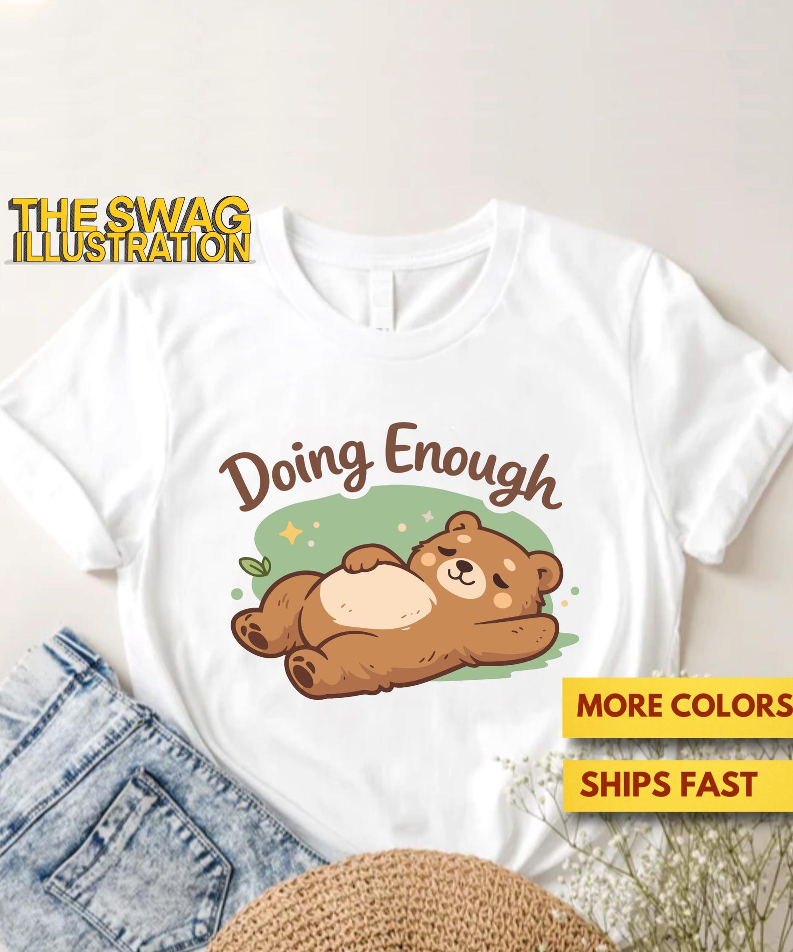 Doing Enough Shirt, Lazy Bear Doing Enough Procrastination Shirt, Doing Enough Lazy Quote GifT shirt, Cute Bear Shirt, Ultra Soft Tee 3XL