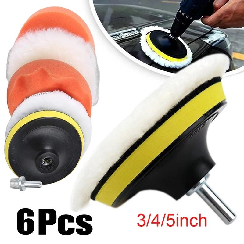 1 set Car Polishing Sponge Pads Kit Foam Pad Buffer Polishing Machine Wax Pads 3/4/5 Inch for Removing Scratches Car Accessories
