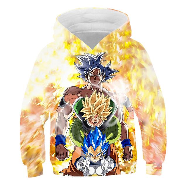 2025 Barn Japansk Anime Super Dragon Ball Pullover Super Goku 3D-trykk Gutt Streetwear Mote Genser Casual Dragon Ball Kul Hettegenser