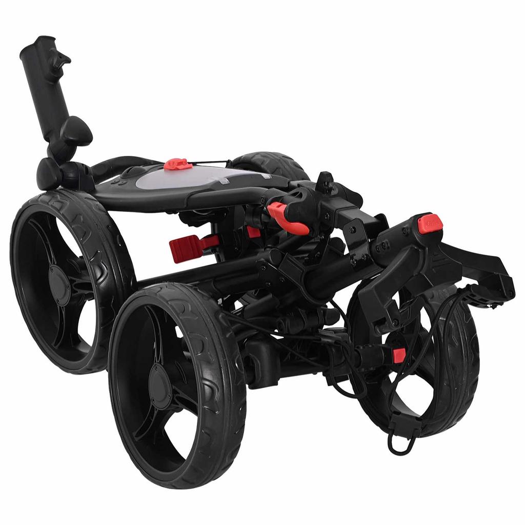 Chariot de golf avec siège Noir Aluminium Pliable