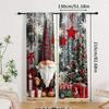Set Of 2 Santa Claus Printed Curtains Christmas Decorations Bedroom Living Room Home Decoration Curtain For Sitting Made Polyester