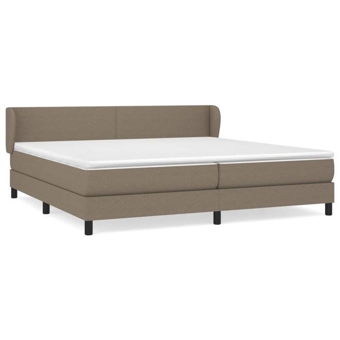 3126113 vidaXL Lit à sommier tapissier avec matelas Taupe 200x200 cm Tissu