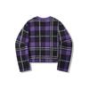 Li Ning X Pleasures Collaboration Plaid Round Neck Pullover Slim Knit Sweater Women Sweater Black Ultraviolet-Plaid AMBT232-2