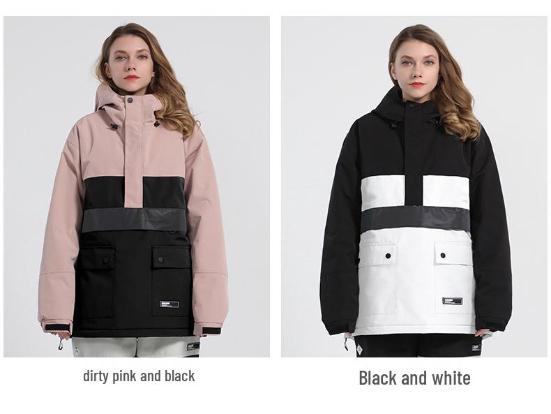 Reflective Women's Ski Suit: Warm, Waterproof, and Colorblock Design with Night Light Hoodie