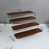 Acrylic Wooden Display Riser Stand for Funko POP Figures,Earring Ring Holder Cupcake Stand,Perfume Stand Organizer Display