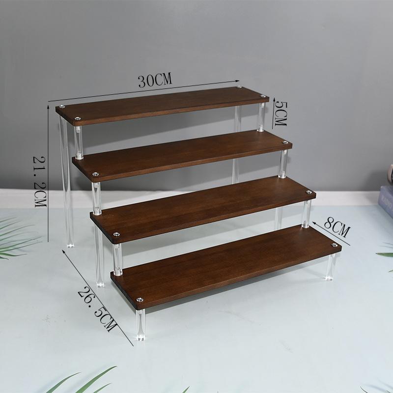 Acrylic Wooden Display Riser Stand for Funko POP Figures,Earring Ring Holder Cupcake Stand,Perfume Stand Organizer Display