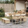 VidaXL Garden Dining Set and Cushions 9 Pcs Beige Poly Rattan 3278091