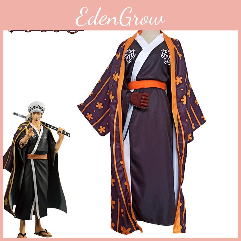 Trafalgar D Water Law Cosplay Kostüm Premium Qualität Kimono Robe für Halloween Karneval