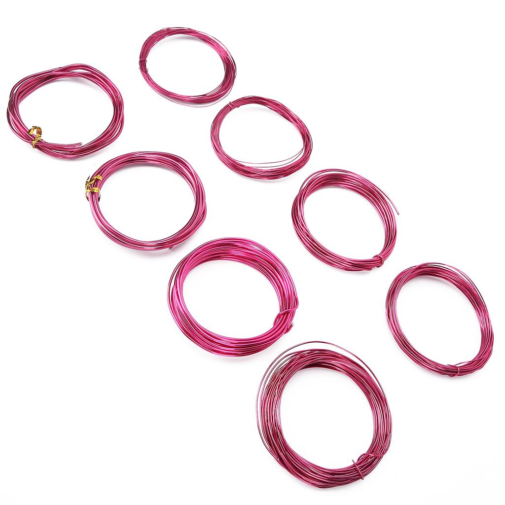 8 Rolls 0.6‑3mm Aluminum Jewelry Wire DIY Jewelry Craft Making Wire Supplies Dark Purple