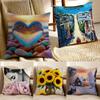 Morandi-Farbe Warme Farbpalette Muster Kissenbezug Kissenhülle Milbenschutz Wohnzimmer Sofa Dekor Kissen Zimmer