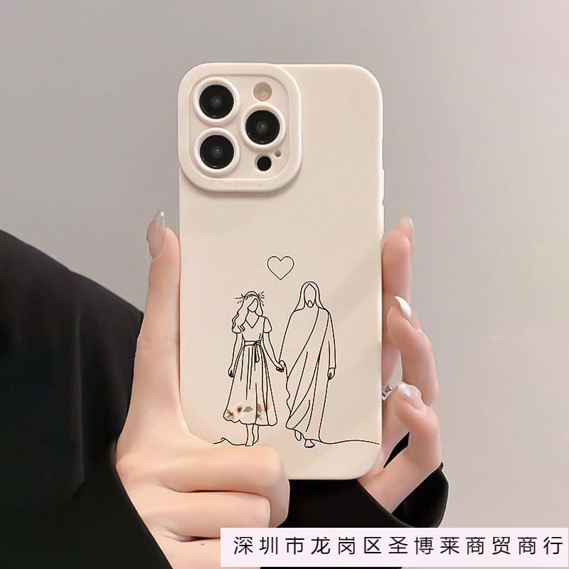 Simple line art for Apple 16 mobile phone case iPhone11/12/13/14/15PROMAX transparent case