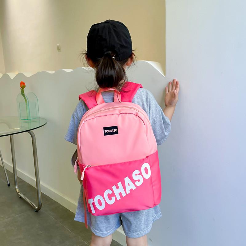 Backpack Contrast Colorletter With Oxford Cloth Material For Boys Girls And