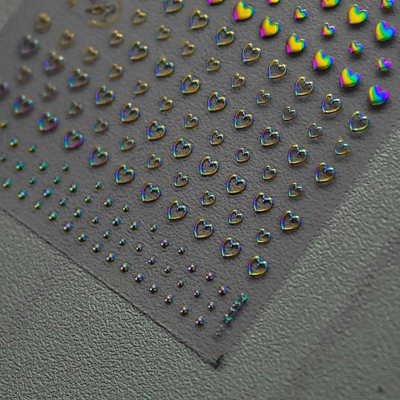 

Gilding Laser Silver Small Love Star Nail Stickers Tomoni Relief Adhesive Nail Stickers Nail Ornament Laser Silver Heart 2352