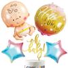 Baby Celebration Balloon Perfect for Pregnancy Gender Baby Welcome and Baby Includes Balloon Decorations and Cake Toppers Baby HaHaHa! Set,