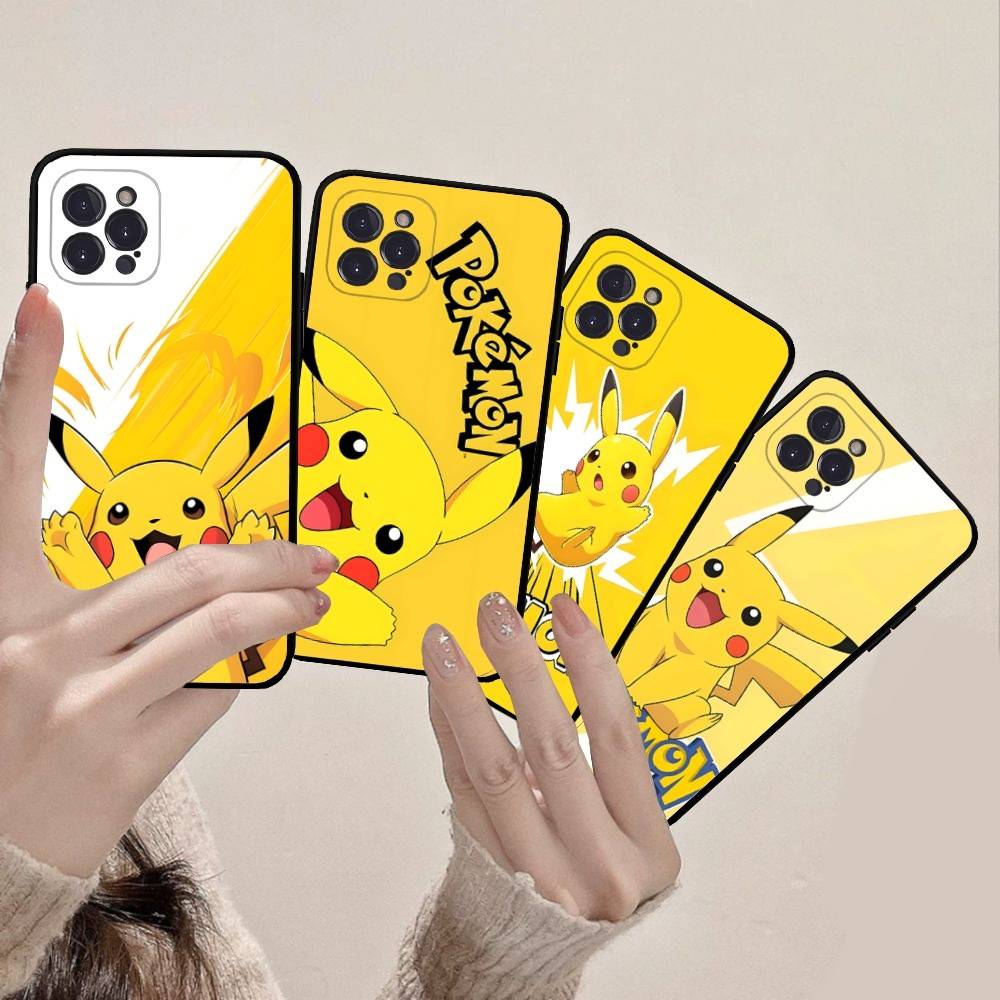 P-Pokemon Gengar Pikachu Oil Painting Phone Case For iPhone 16 15 14 11 12 13 Mini Pro XS Max Cover 6 7 8 Plus X Funda Shell