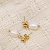 French Romantic 18k Gold-Plated Pearl Earrings - Elegant and Versatile Stainless Steel Design for Women