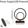 Modern and Minimalist Ring-shaped Desktop and Bedside Lamp. It Is Powered by USB and Has the Function of Three-color Dimming.
